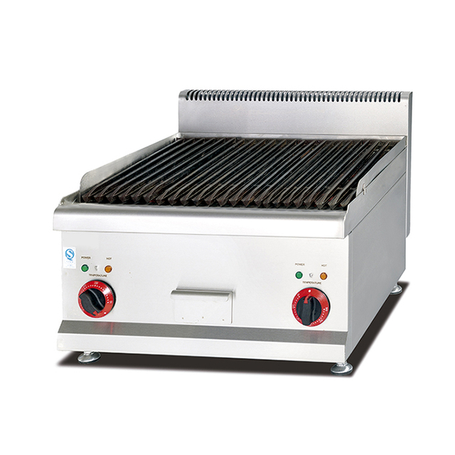 Standing Commercial Silvery Counter Top Electric Lava Rock Griller