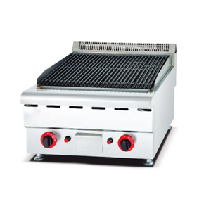 Commercial Barbecue Gas Iron Grill Counter Top Gas Lava Rock Grill Machine