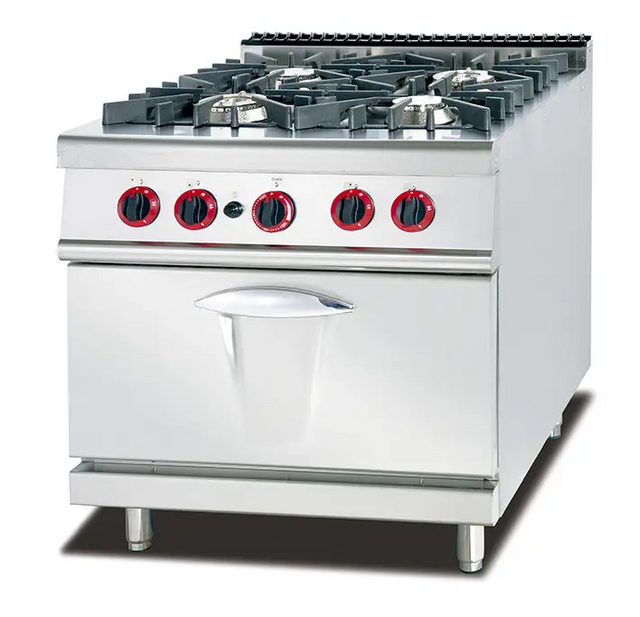 Large Commercial Silvery Stainless Steel Restaurant Gas Ranges