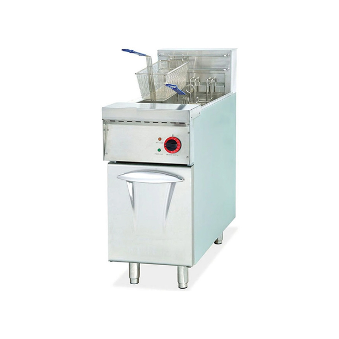 Free Standing Natural Stainless Steel 1-Tank Gas Fryer With Cabinet