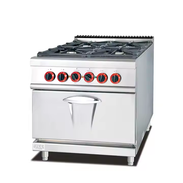 Commercial Freestanding Gas Cooking Range 6-burner Stove with Gas Oven & Cabinet